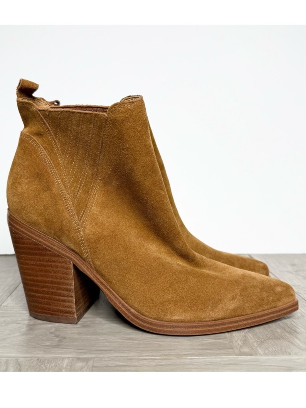 Marc Fisher Gadri Brown Suede Pointy Toe Bootie 9M